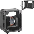 Vilcjson Aluminum Watch Box - Men Watch Display Case with Clear Acrylic Lid Single Watch Organizer Box Watch Storage Holder Watch Case with Removable Watch Pillow Black 5.12 x 3.74 x 6.3 Inches