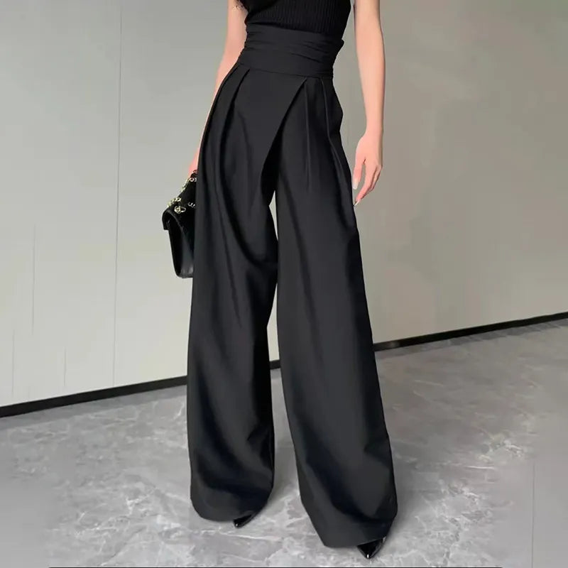 Women's Wide-Leg Drooping Trousers - Casual Fashion