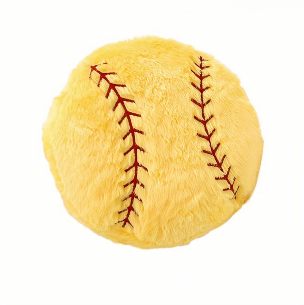 OPHRBU Baseball Sports Pillow Fluffy Soft Throw Pillow Toy ，14" Durable Sport Basketball Plush ToysPlush Pillow Toys Gift for Kids Boy Girls Children Room Decoration(Yellow)