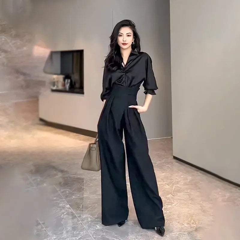 Women's Wide-Leg Drooping Trousers - Casual Fashion