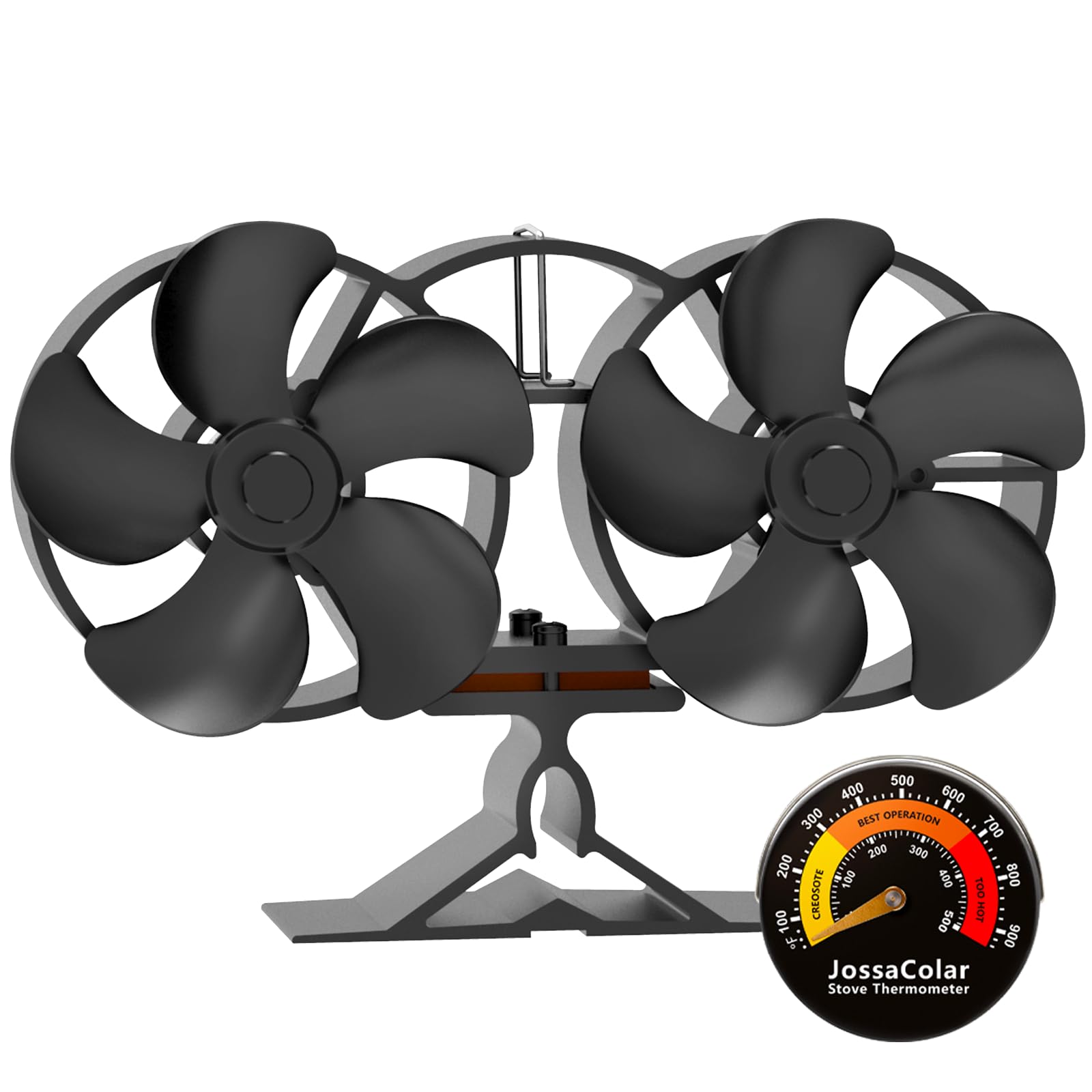 JossaColar Wood Stove Fan Heat Powered | 10-Blade Stove Fan Woodstove Fan Non Electric | Heat Activated Fan for Wood Stove/Wood Burning Stove | Wood Stove Accessories