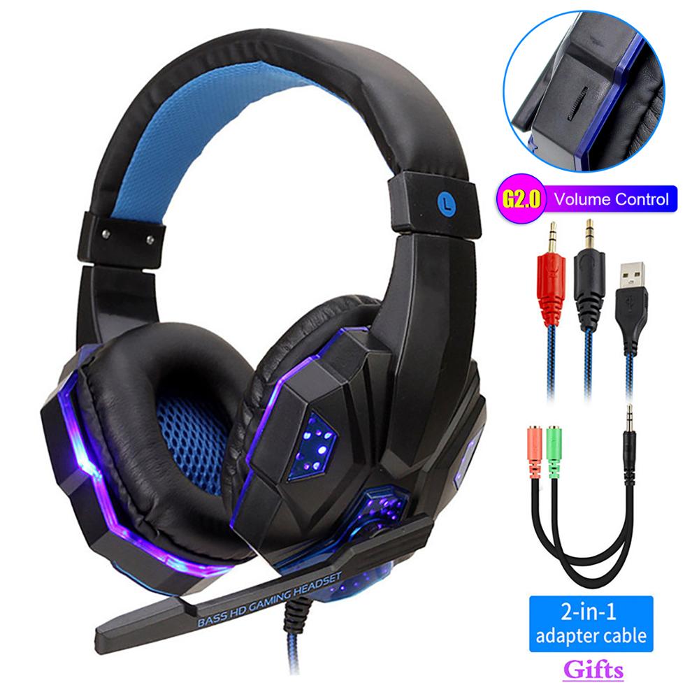Wired PS5 Gaming Headphones with Light Up Feature